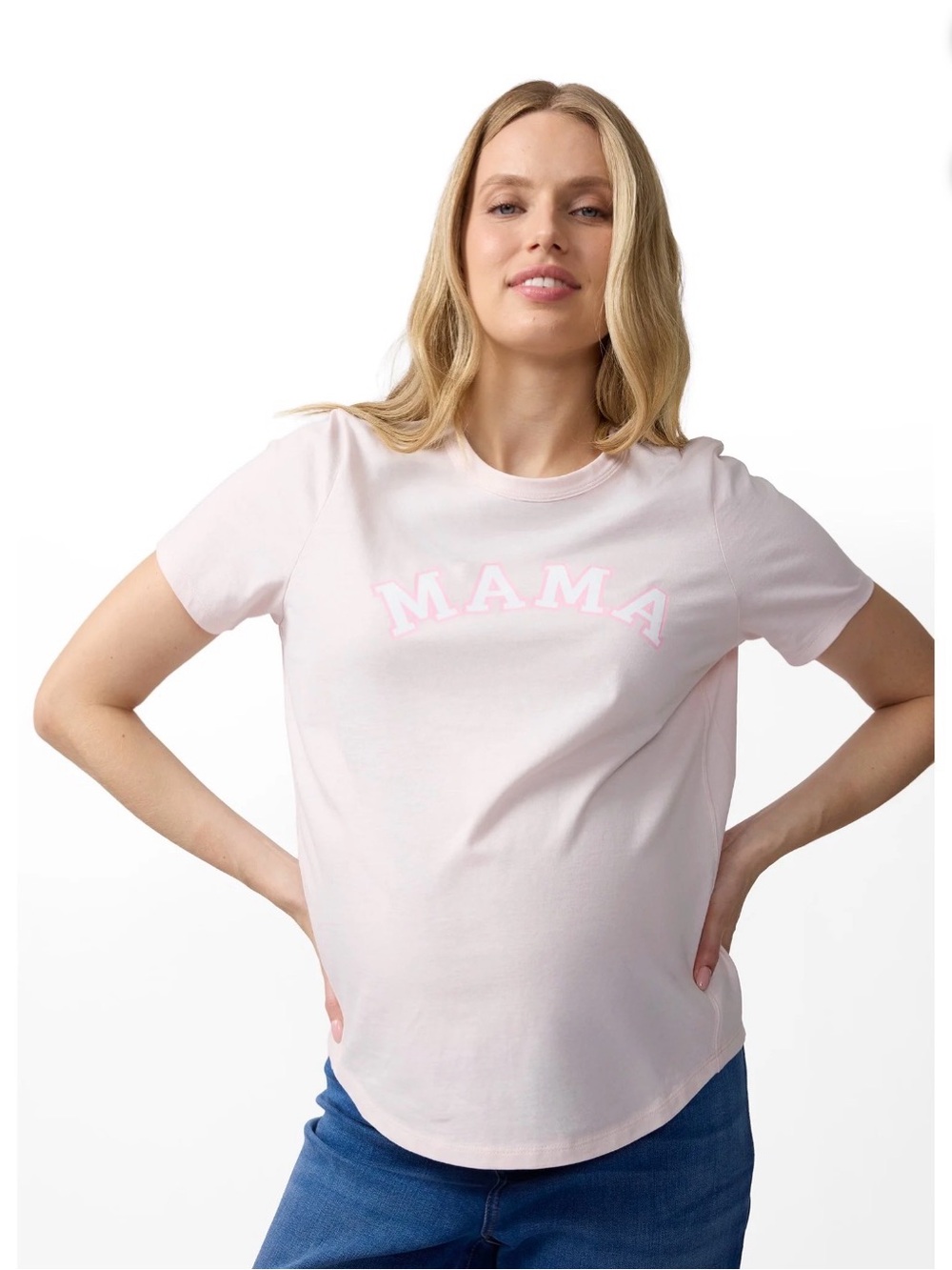 Ingrid & Isabel Light Pink "MAMA" Graphic Tee size Large